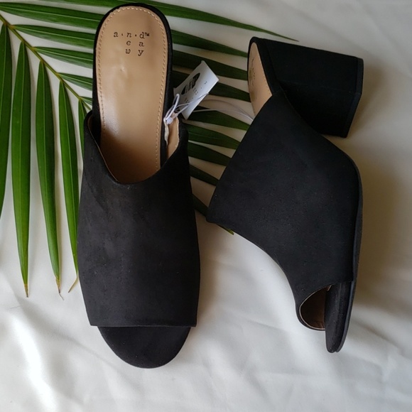 a new day Shoes - Women's Block Heel Mules-black